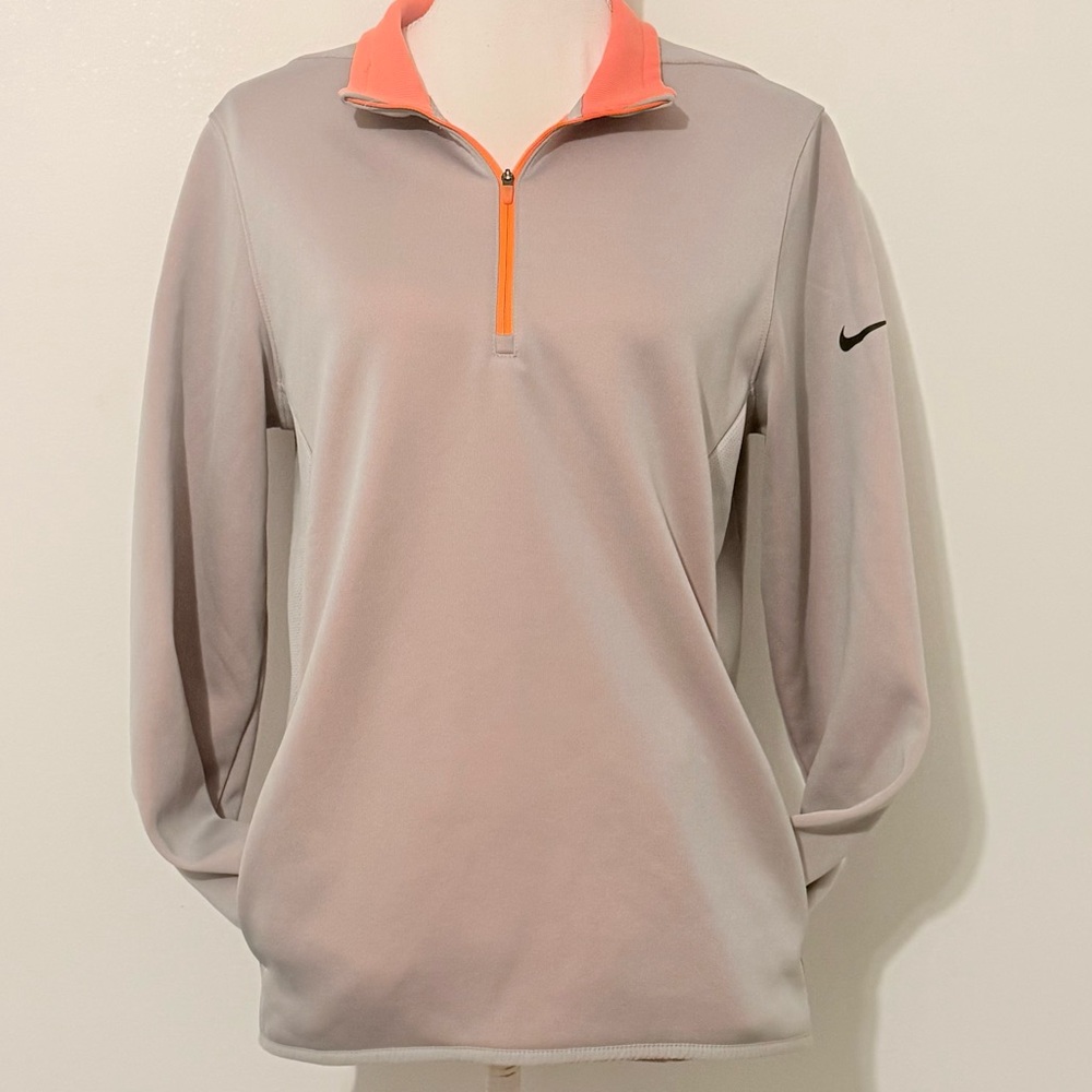 Nike Golf Therma-FIT Tour Performance 1/2 Zip Pullover Gray Orange Men’s Small